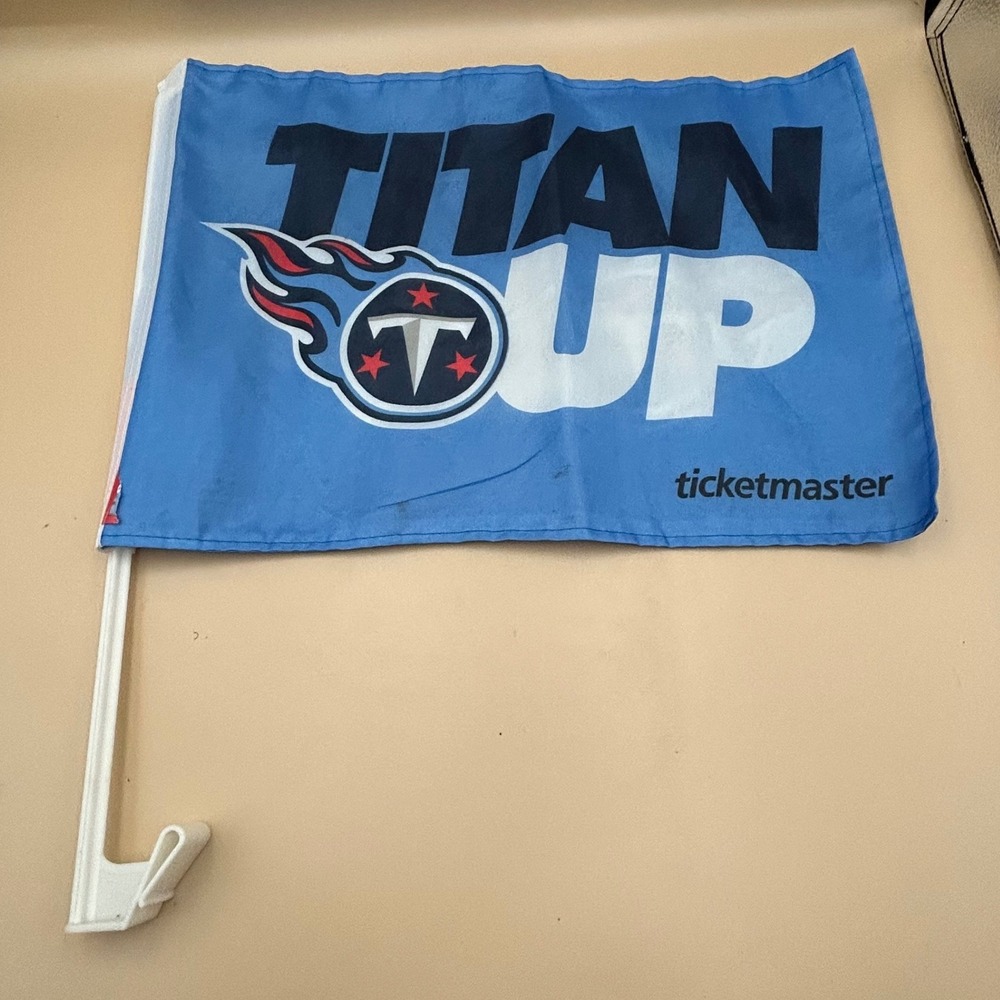 Tennessee Titans Titan Up Car Flag NFL Football Fan Gear Light Blue Ticketmaster